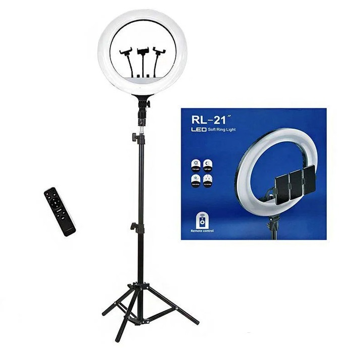 رینگ لایت عکاسی مناسب فیلم برداری به همراه سه پایه اورجینال مدل("RL-21")